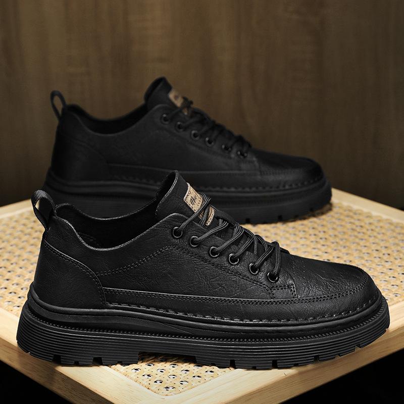 

Мужская обувь весна 2025 новые низкие повседневные туфли для сноуборда мужские британские деловые кожаные туфли мужские модные ботинки Martin 39 чёрный