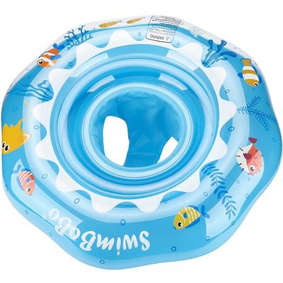 Süßer Baby-Schwimmring mit Fußeinsatz, Perfekt für die Badezeit, Inklusive Handpumpe, Geeignet für Alter 6 Monate - 3 Jahre (blau)