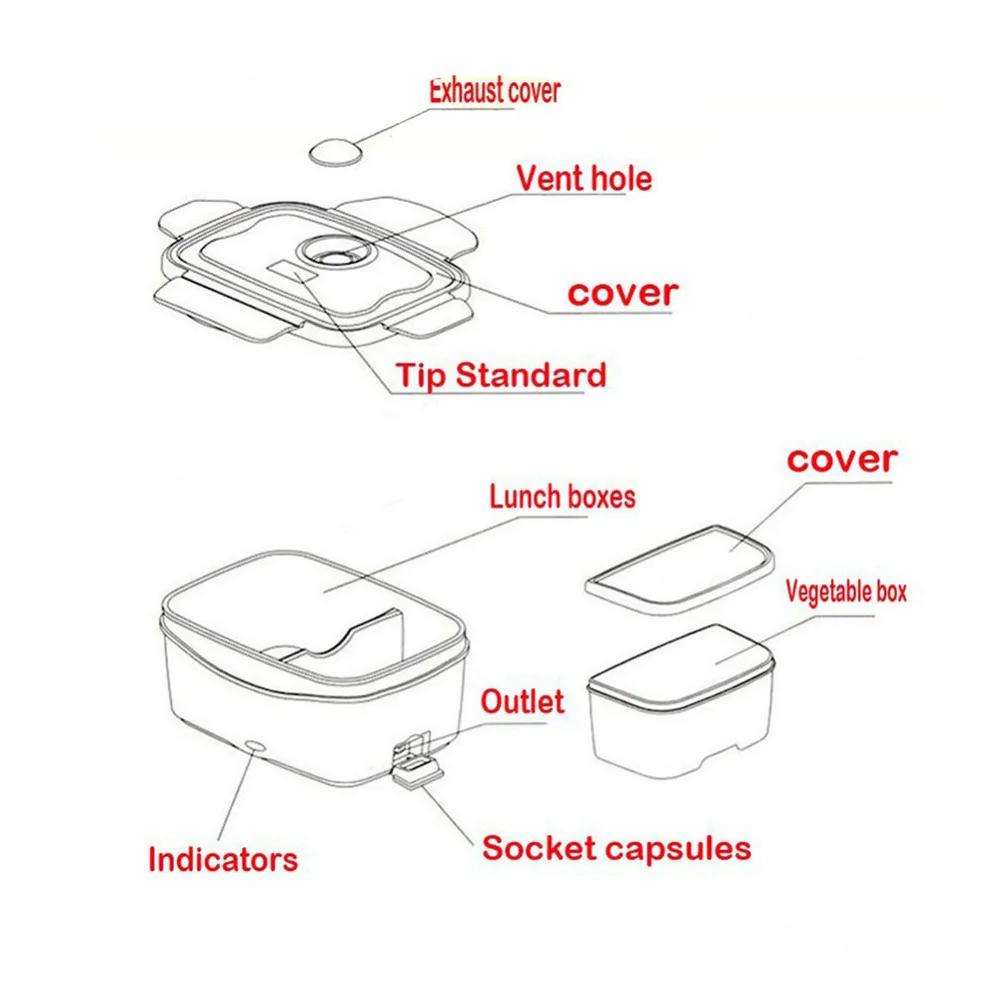 Lunch Box Food Container Portable Electric Heating Food Warmer Heater Rice Container Dinnerware Sets for Home  Food Container