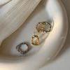 1PAIR Double Layer Irregular Geometric Pattern Copper Earrings, Uneven Surface Fashion Gold and Silver Jewelry Gift