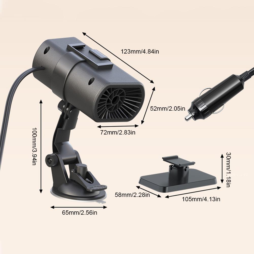 120W Car Heater 12V Portable 360 ° Rotating  Car Heating Fan Auto Windshield Window Defroster Car Anti-Fog Heater Demister