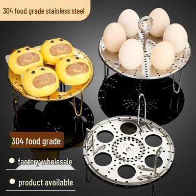 304 Edelstahl Hochbeiniger Dämpfeinsatz: Hitzebeständig, Verdickt, Multifunktionaler Faltbarer Eierdämpf-Drahtständer.