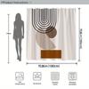 1 Chic Minimalist Shower Curtain with Black Concentric Lines and Overlapping Brown Shapes, Machine Washable, with Hooks