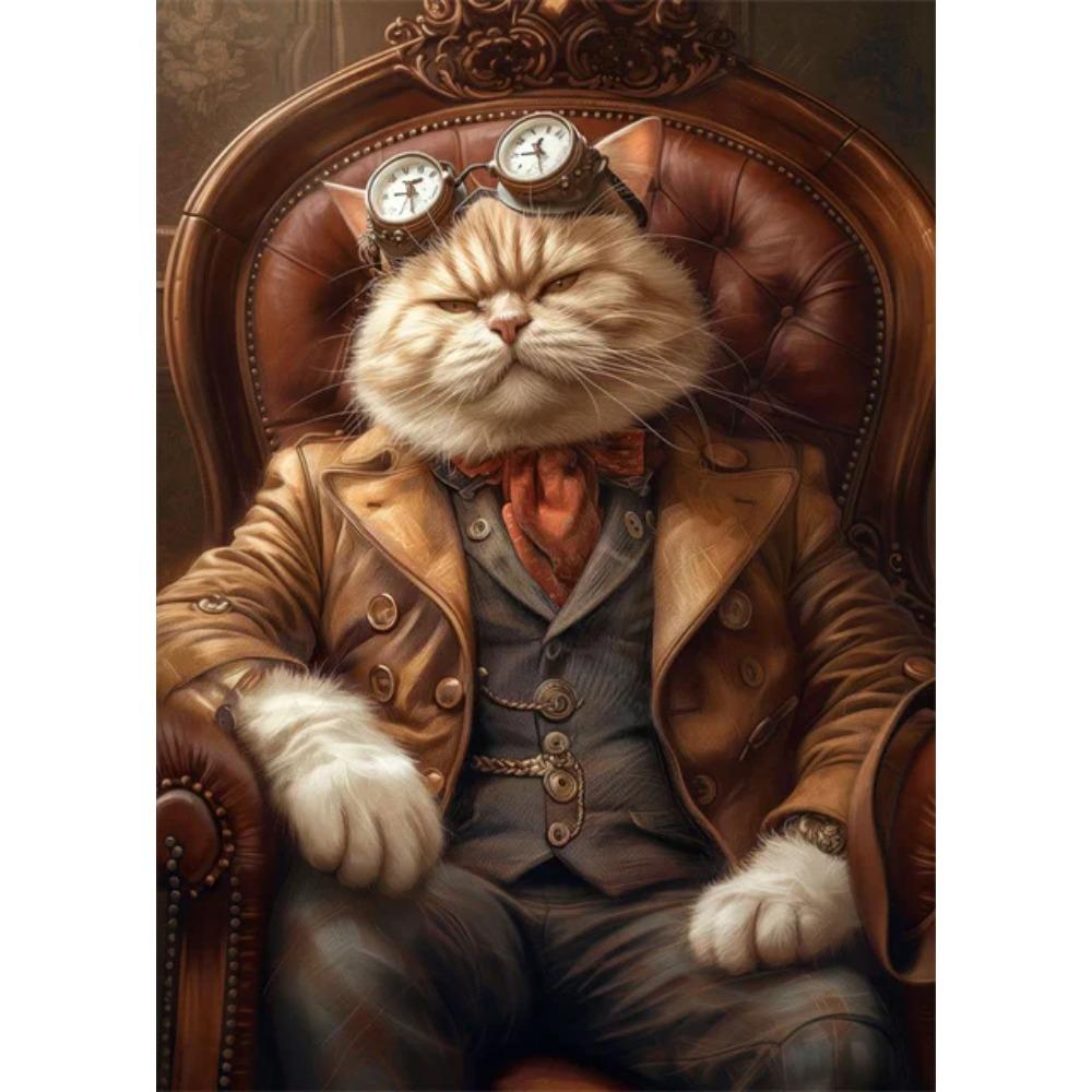 Steampunk Animals Royal Cat Sheep Dog Squirrel Rhino Posters Canvas Print Art Paintings Cuadros Wall Art for Living Room Decor