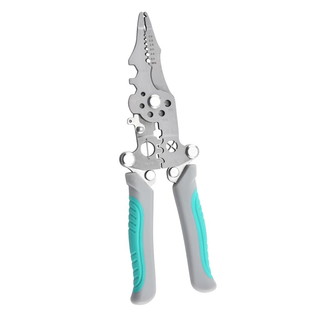 Foldable Wire Stripping Pliers, Professional Multifunction Manual Hand Tool, Pulley Design Durable Crimping & Wrapping Pliers