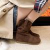 2025 Women's Fashion Suede Boots Outdoor Casual Flat Boots Comfortable Soft Bottom Short Ankle Boot Luxury Slip On Lady Shoes