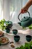CAST IRON KETTLE 1.5L TEAPOT 4x CUPS INFUSER PADS TEA STRAINERS