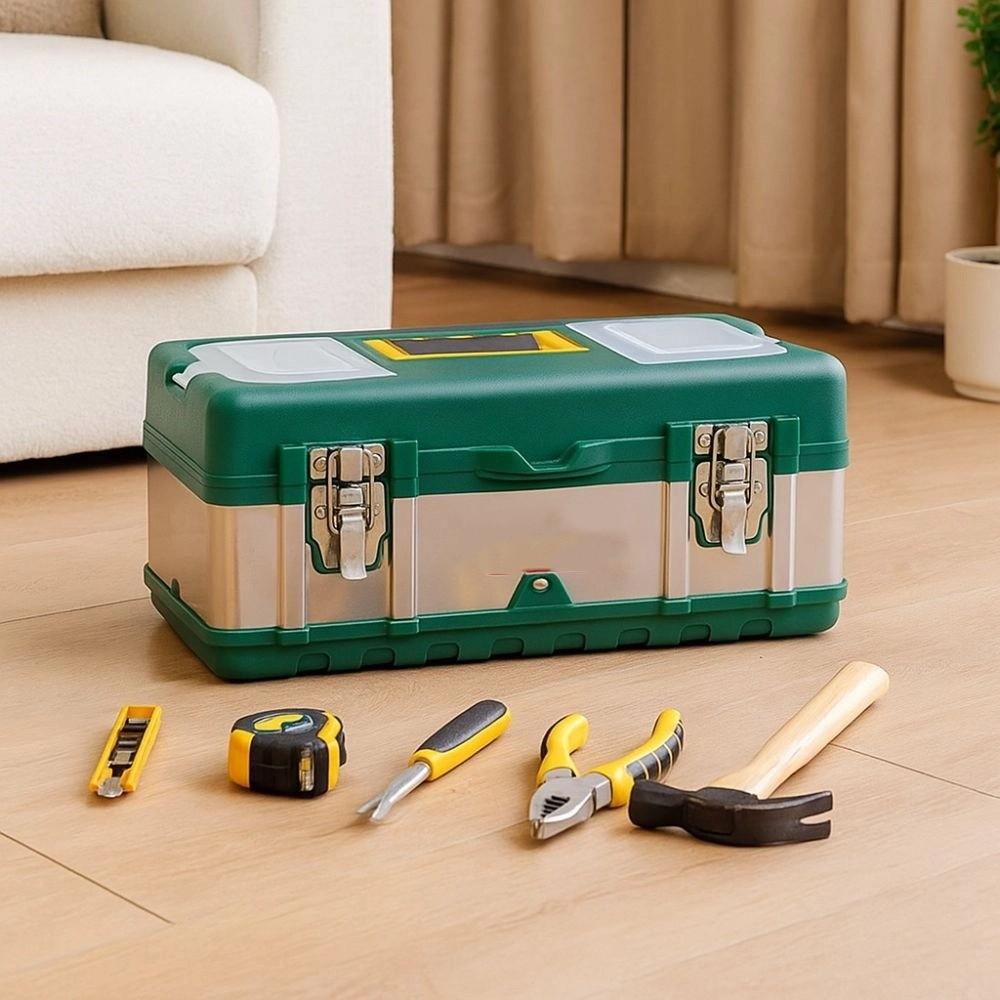 Mâner Cutie de scule din oțel inoxidabil Capacitate mare Cutie de depozitare la bord Geantă de transport pentru scule Cameră de reparații