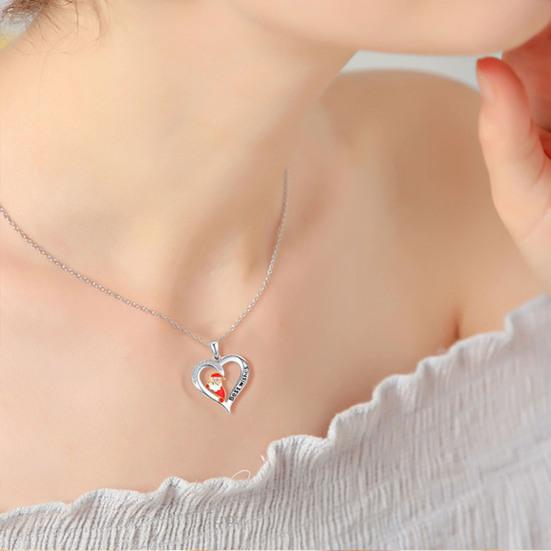 

Женское ожерелье в форме сердца с блестящими стразами и буквами, ожерелье на Рождество