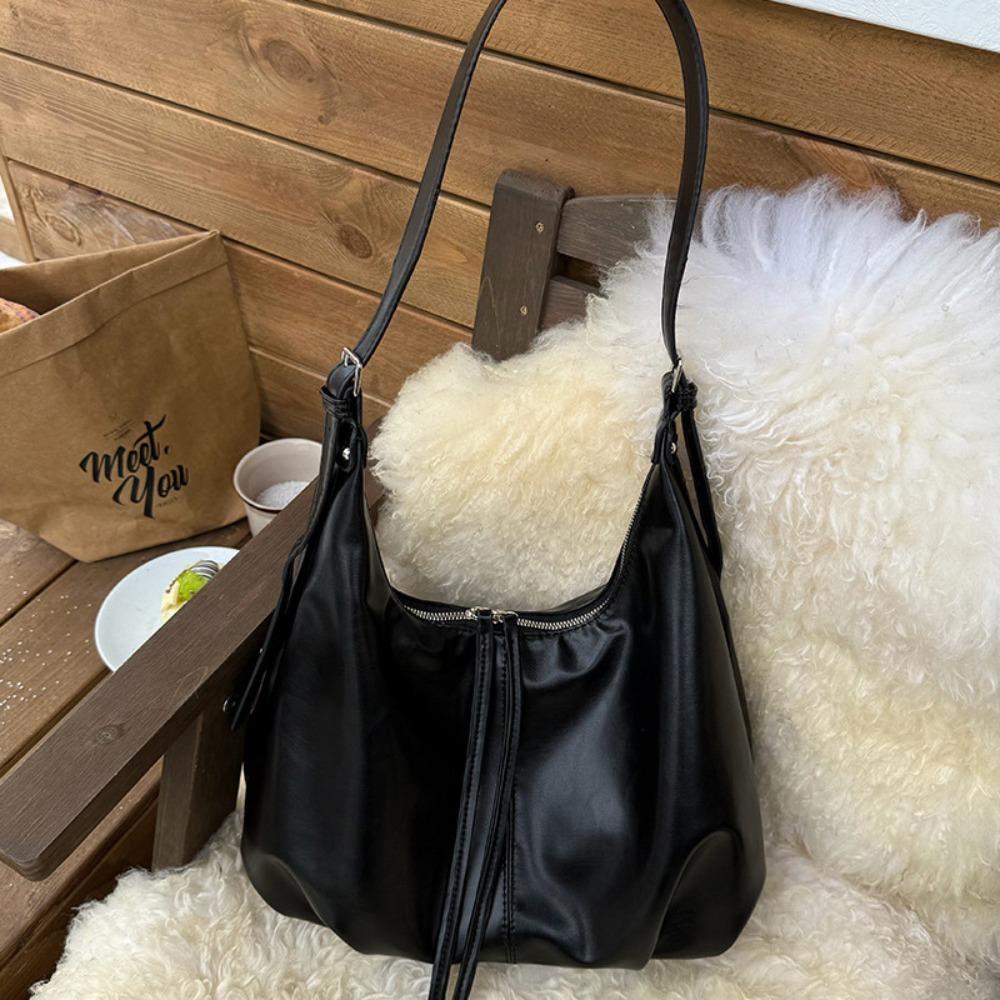 Fashion Pu Shoulder Bag Solid Color Ladies Crossbody Bag Simple Tote Bag  Shopping
