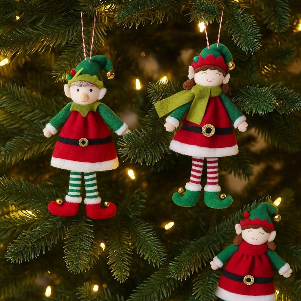 Boy Girl Hanging Bell Elf Cute Christmas Tree Pendant Elf Plush Doll  Christmas Party