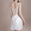 Summer Women's Suspender Nightgown Simulation Silk Sexy Lace V-neck Silk with Chest Pad Cool Ice Silk Pajamas