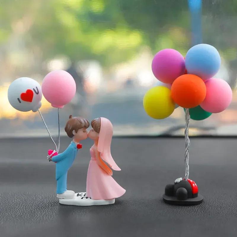 2025 New Creative Cute Couple Decoration Center Console Rearview Mirror Girl Goddess Car Interior Decoration Supplies