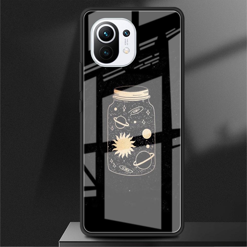 Glass Case For Xiaomi Poco X3 NFC 11 Lite 11T F3 M3 For Redmi Note 11 10 9 8 Pro 10S 9S 9A 9C Phone Cover Astronaut Spaceship