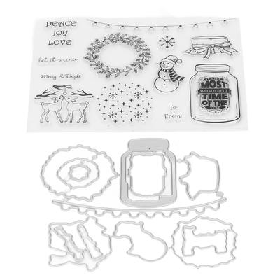 Klarstempel Weihnachtsthema Transparenter Stempel DIY Scrapbook Handbuch Album Stempel Stanzformen Set Papierbasteln Handgefertigte Geschenke