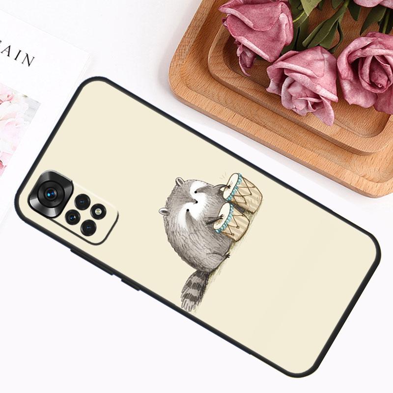 Cute Raccoon Case For Xiaomi Redmi Note 14 Pro 13 12 11 9 10 9S 10S 11S 12S Redmi 14C 13C 10C 12C Cover