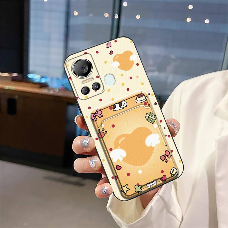 Full Wrap Durable Phone Case For Itel S18/Vision5/S663L Card Bag Dirt-resistant Protective Cute Cover TPU Card Slot