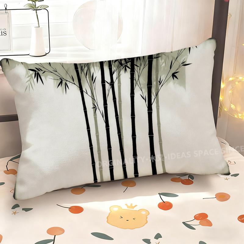 Bamboo Pattern Rectangle Pillowcase Suitable For Sofa Bedroom Car Pillow Cover Cushion Rectangular Back Cushion