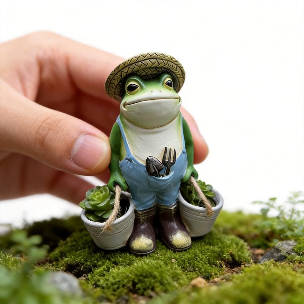 Cute Resin Frog Hanging Decor Miniature Garden Ornament For Office And Home Decor