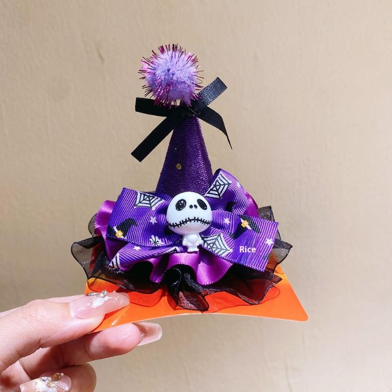 

Funny Halloween Hair Accessories Cute Girls Hat Hairpin Pumpkin Bat Decor Hair Clips For Children Party Dress Up Headwear