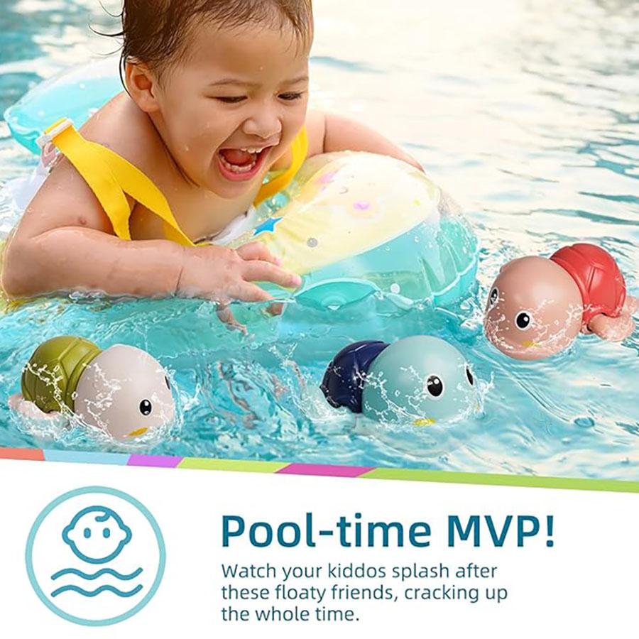 Baby Bath Toys Water Chain Clockwork Bathing Cute Swimming Turtle Toy Toddler Pool Beach Classic Toy For Kids Water Playing