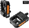GORIX GX-F55 Folding Bicycle Pedals with Reflective Reflectors, Storage, Flat, Black