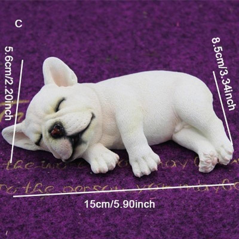 Cartoon Sleeping French Bulldog Car Decoration Cute Simulation Dog Car Decoration Gift Children's Toy Home Decoration