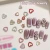 2Pcs 3D Loving Heart Shaped Nail Art Rhinestone Gems Charms Luxury Diamond Alloy Glitter Hearts Jewelry Nail Supplies Accessory