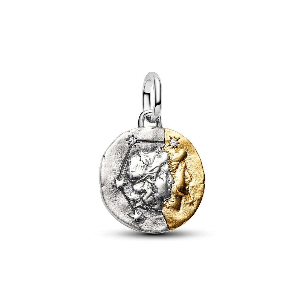 New Arrival 12 Constellation Dangle Charm Two Tone Gold Silver Pendant DIY Bracelet Bead Jewelry Gift For Women