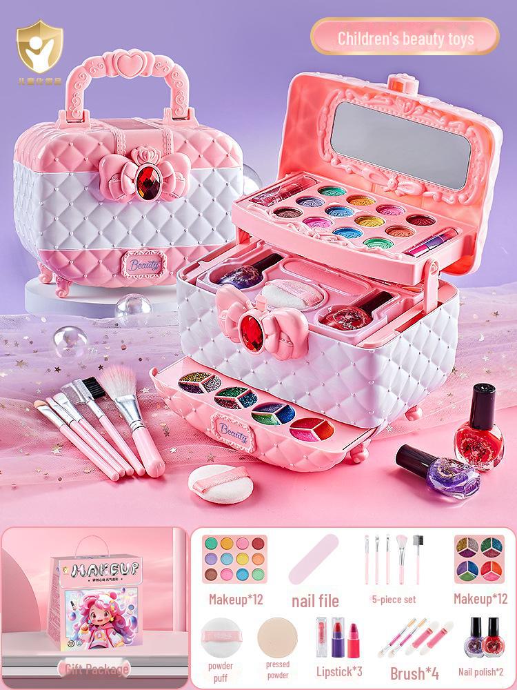 "Princess Makeup Box: Children's Pretend Play Cosmetic Set for Girls – Perfect Gift for Dress-Up"