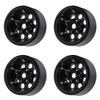 4pcs 1.9 Inch RC Metal Beadlock 8 Round Hole Wheel Rim Hubs for Axial SCX10 90046 RC 110 CarBlack