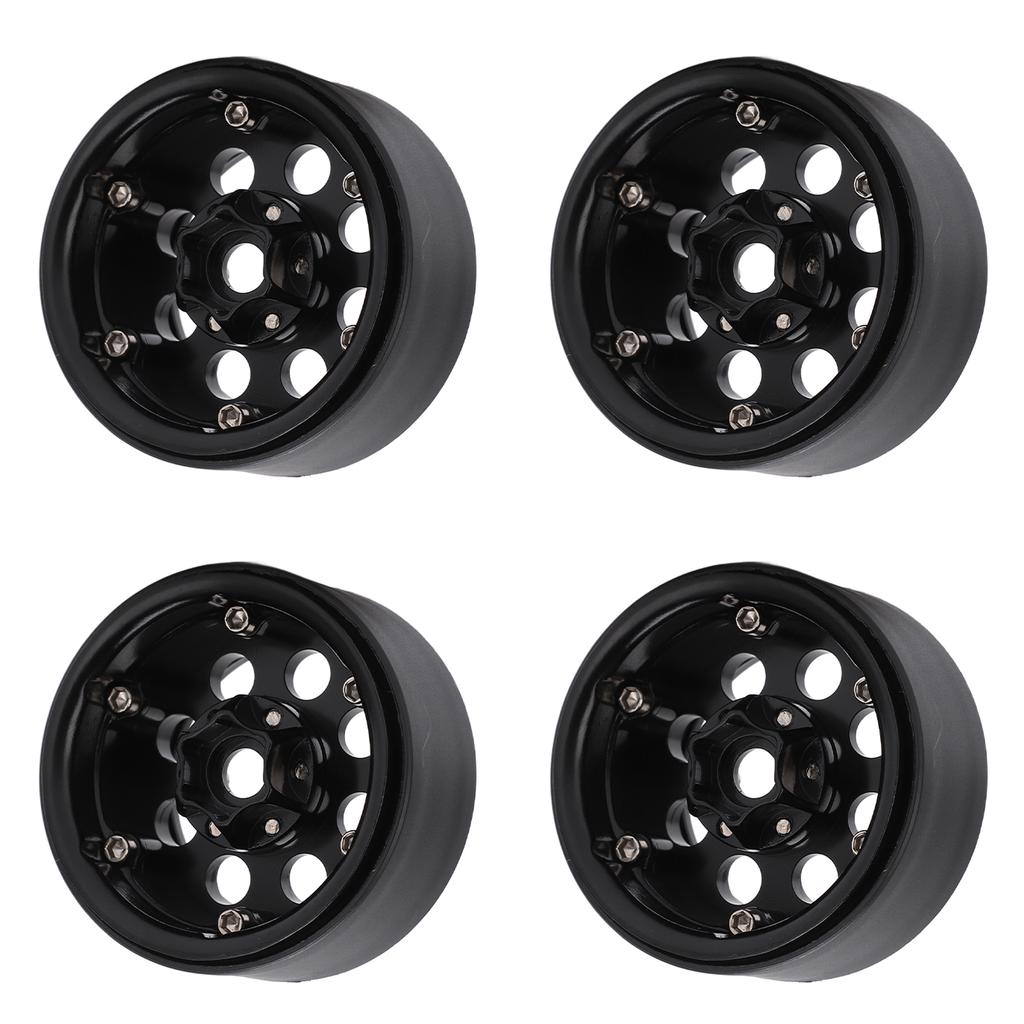 4pcs 1.9 Inch RC Metal Beadlock 8 Round Hole Wheel   Hubs for   SCX10 90046 RC 1Celsius10 Car