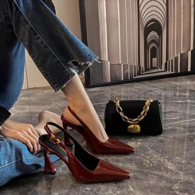 Fashion Sharp Pointed Niche Women Shoe 2025 Fashion New Women High Heel Versatile Simple Single Shoes Trendy Temperament Women's Sandals