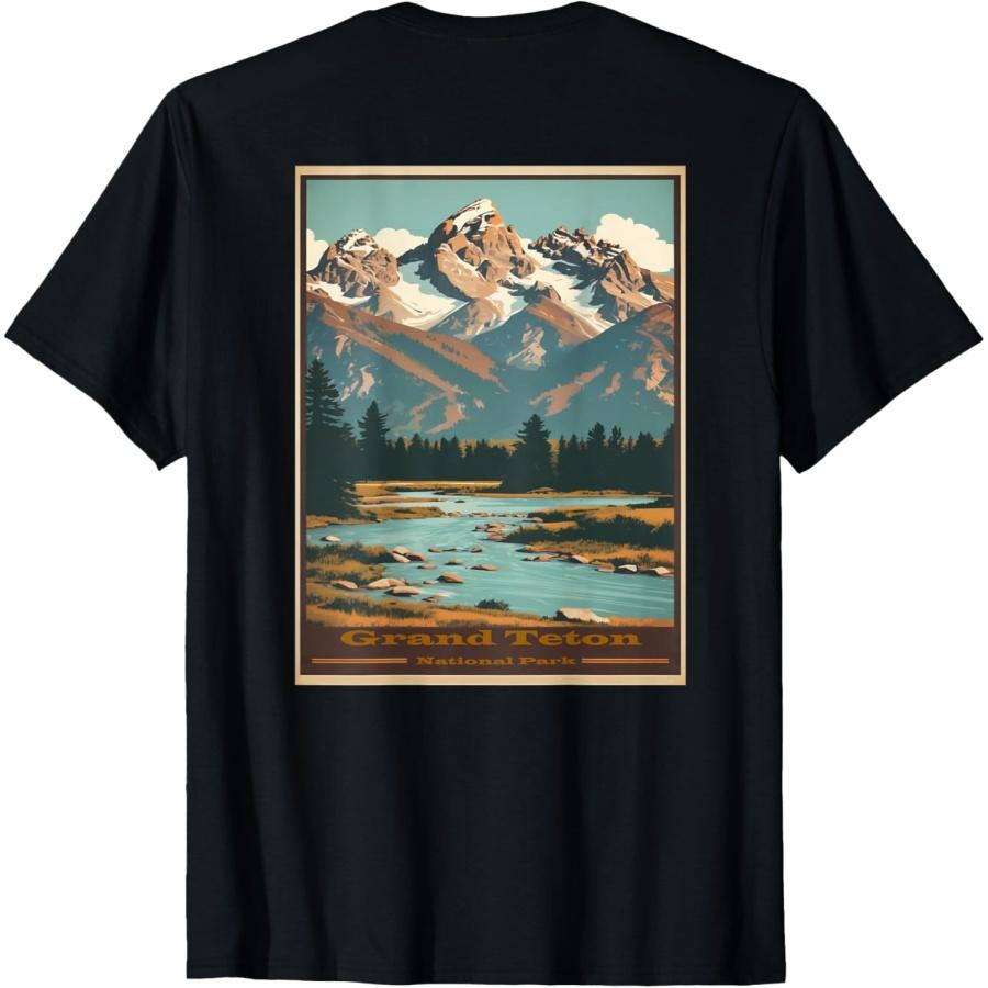 

Grand Teton National Park _ Print On Back T-Shirt XXXXXL чорний