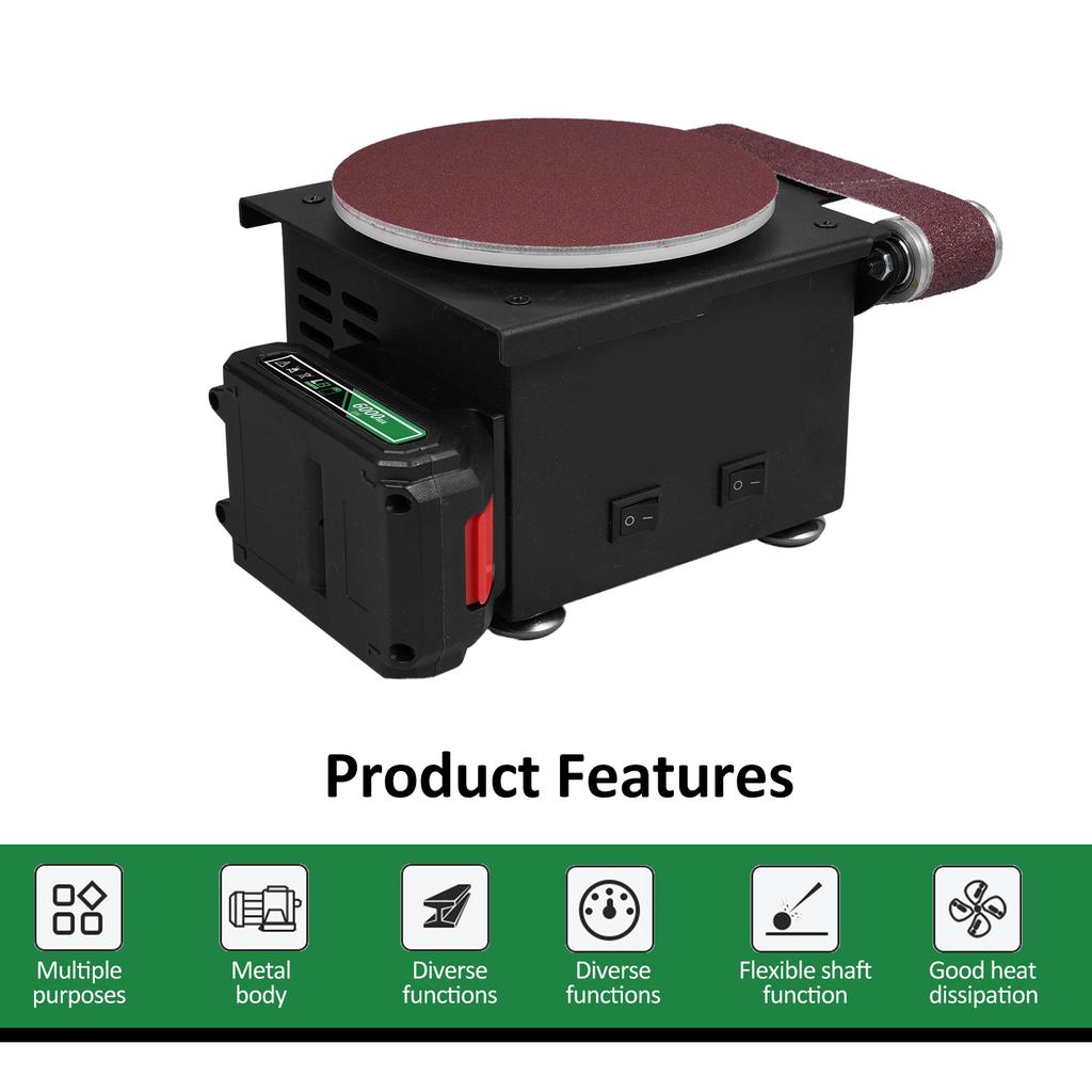 6000WA Lithium Battery Three-Purpose Electric Miniature Grinding And Polishing Machine, 6-Inch Sand
