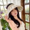 Empty Top Sun Hat Women'S Summer Sun Protection Sun Hat Small Fresh Polka Dot Fashion Big Brim Color Glue Hat