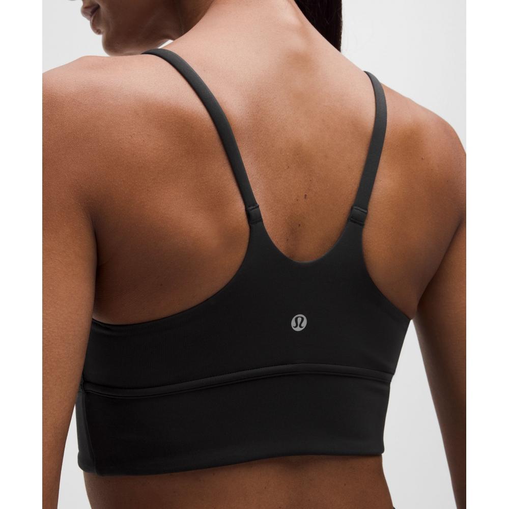 Lululemon WunDer Train Strappy WrappeD Bra  Light Support  C D Cup blaCk