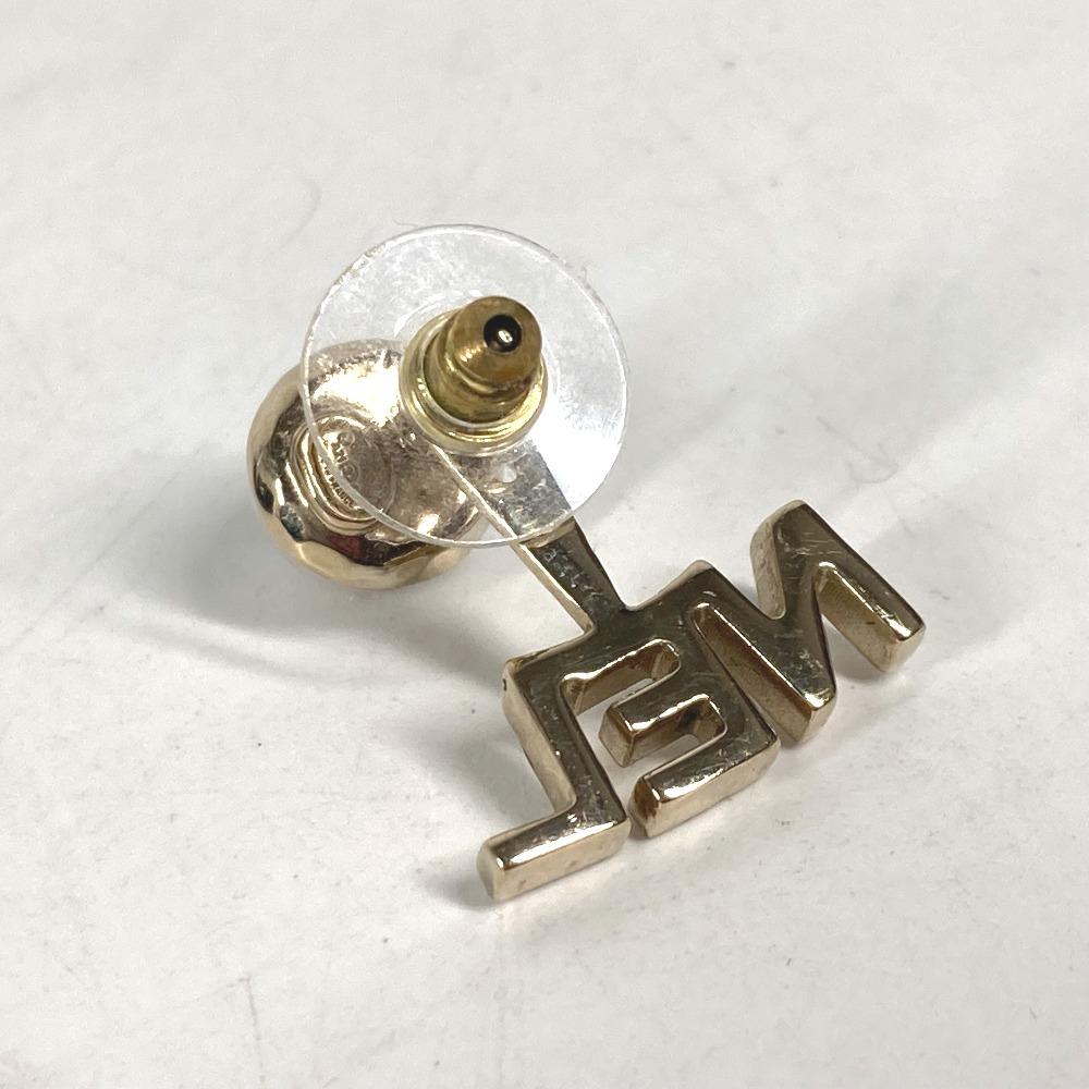 CHANEL A21A CC CC Mark Faux Pearl Rhinestone logo Pierce Metal White/Gold