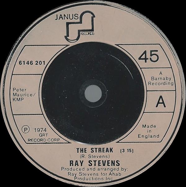 

7inch Record RAY STEVENS - The Streak 6146201 Janus Records 1974 UK Rock Used