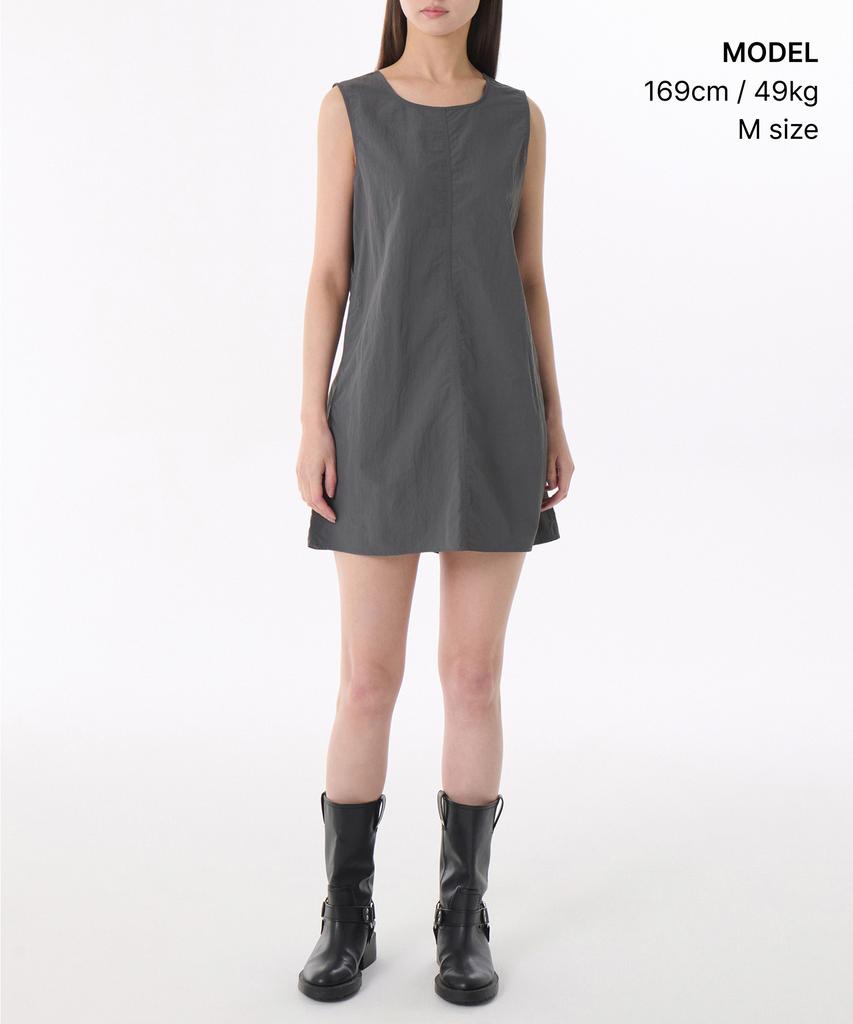 Musinsa Standard Woman Women'S Nylon Mini Dress [Gray]