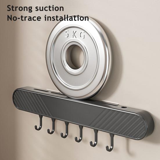 Wall Mount Cutter Holder with Hooks No-Drill Adhesive Kitchen Storage Rack for Utensils Space Saving Tool Organizer