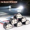 H4 Automotive Headlight Bulb Holder Ceramic Three-pin Socket Headlight Connector Replacement Repair Bulb Holder Connector Plug