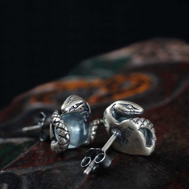 Light Luxury Niche Medusa Eye Ear Nails for Women and Men Trendy Men New Earrings Serpentine Earrings