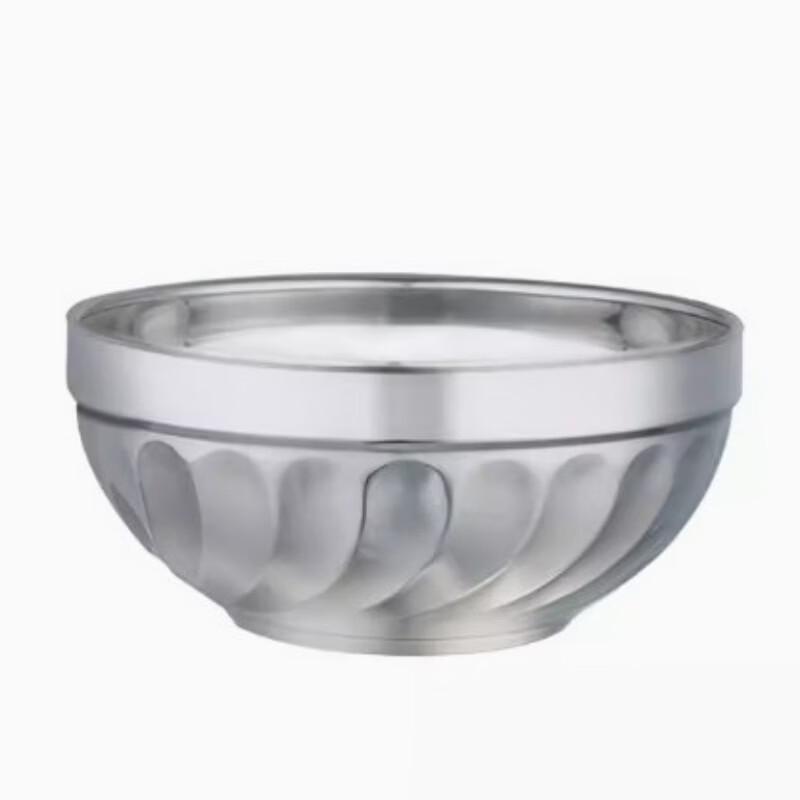 ZISIZ 18cm 304 Stainless Steel Insulated Rice Bowls (3-Pack)