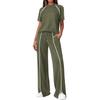 2026 Women's Round Neck Ribbed Casual Hoodie and Pants Set