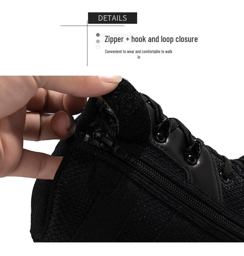 Men's Tactical High-Top Side-Zip Combat Boots for Special Forces and Off-Road Use.