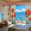 2D FLAT PRINTING 2pcs Curtains (Without Rod) Floral Poppy Design Holiday April Fools is Day Printed Curtains Versatile Polyester