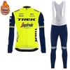 Winter Cycling Kit Thermal Fleece Long Sleeve Jersey Bib Pants Set Road Bike Outdoor Ride