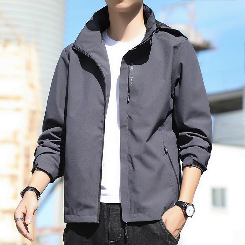 Unisex Waterproof Windbreaker: Spring/Autumn Lightweight Hooded Jacket for Outdoor Activities.