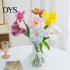 Maintenance-Free Artificial Flowers Opening Tulip with Stem, Realistic Fake Flower, Faux Bendable Stem Floral Arrangement Bloom for Wedding Party Home